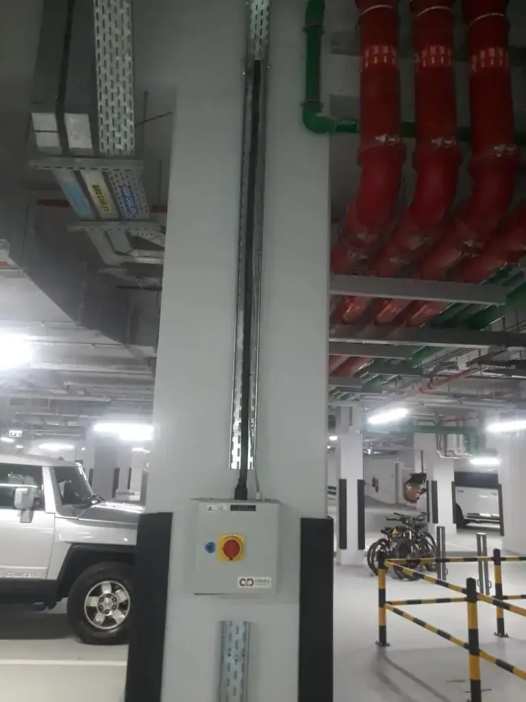 "NFPA and ASHRAE-compliant electrical and fire safety installation in Dubai underground parking area – Popular Power Technical Service"

